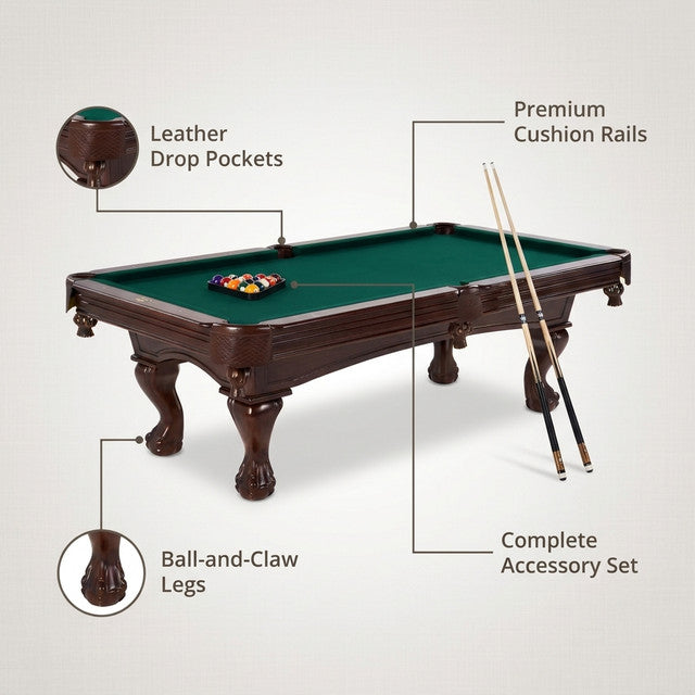 8.3 Ft. Pool Table with Billiard Ball and Cue Stick Set — Lifestyle