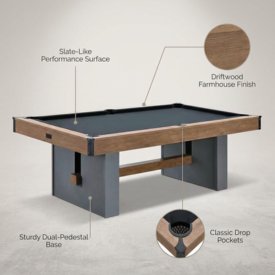 7 Ft. Urban Drop Pocket Pool Table, Perfect for Game Rooms