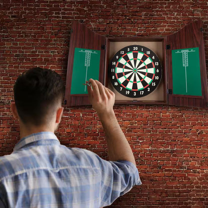 Dart Board Cabinet Set in Walnut